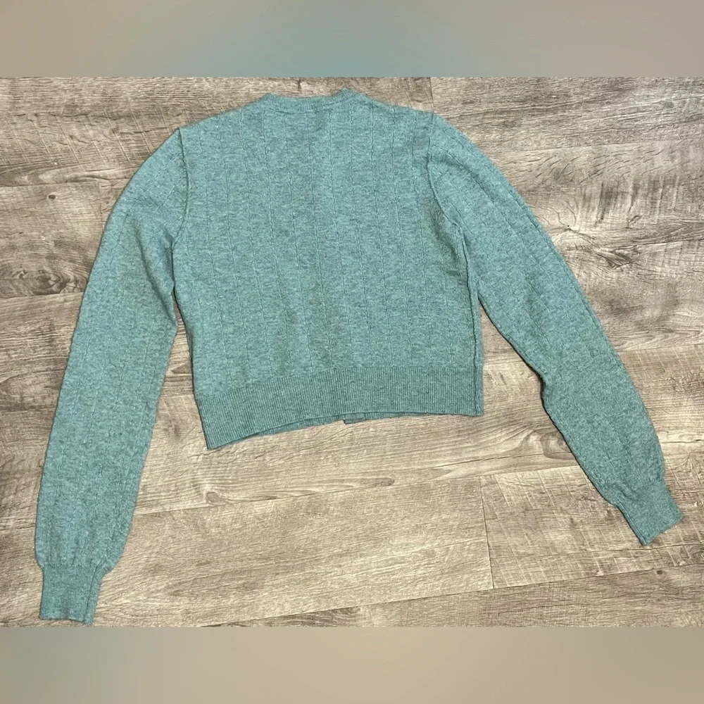 Free People Teal Button-Up Sweater